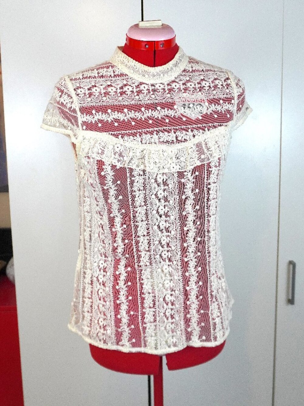 Ellison Cream Mesh Sheer Top
